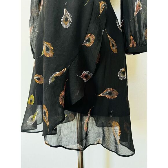 Madewell Womens 0 Peacock Feather Print Poppy Dress - Picture 9 of 10